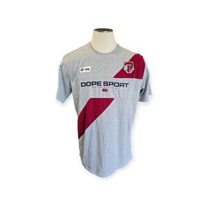 DOPE Sport Bougie Crew USA Graphic Gray Burgundy T Shirt Size XXL